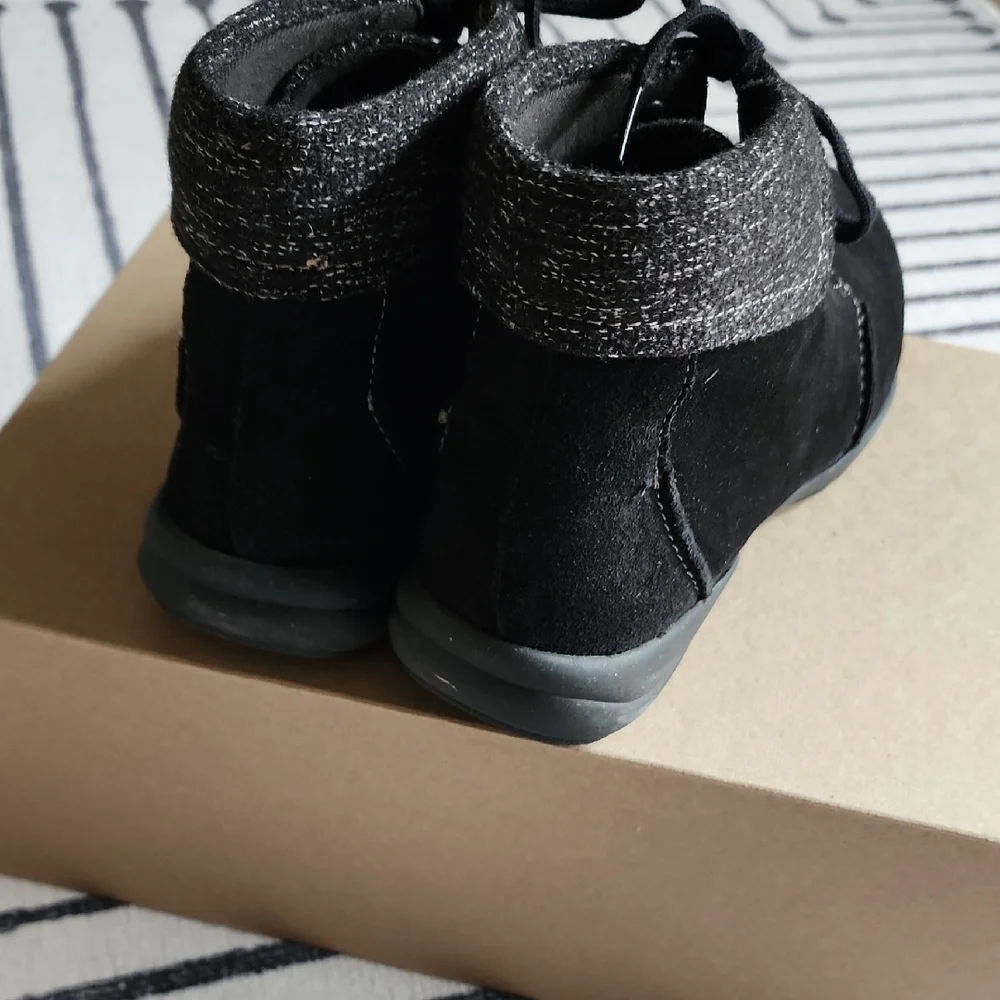 BUNDLE FOR @bliss_treasureClarks Black Suede Ankle Boots with Fold-Over Cuff NWT